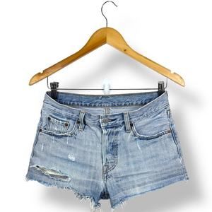 Levi's 501 Women's Light Wash Denim Cut Off High Waisted Jeans Shorts size W25